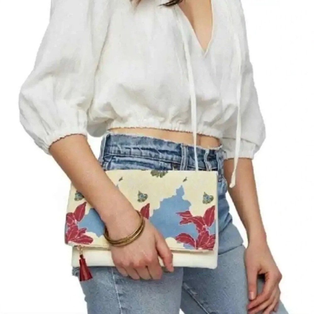 Rachel Pally Floral Design Convertible Clutch EUC